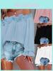 Relaxed Fit One Shoulder T Shirt With Ruffle Sleeves For Casual Wear