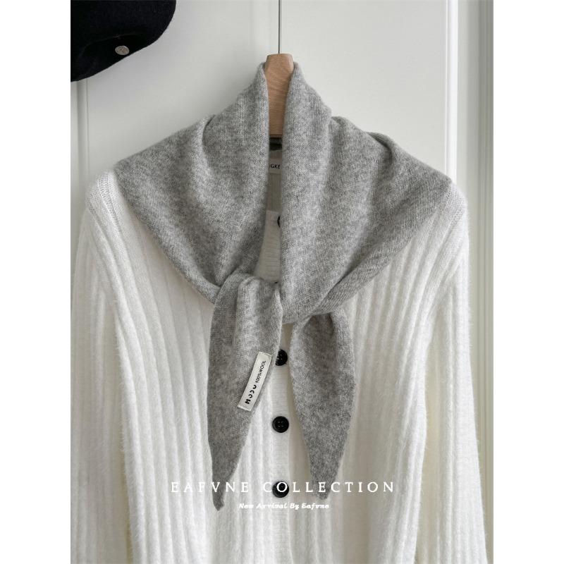 Triangular Scarf  Headscarf Knitted Striped Scarf  Women's Multi Functional Small Scarf