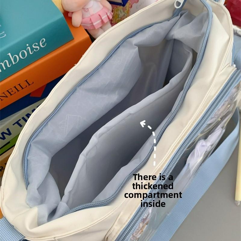 Trendy Transparent Crossbody Bag Large Capacity Simple Shoulder Bag Comfortable Versatile Ita Bag For Girls School