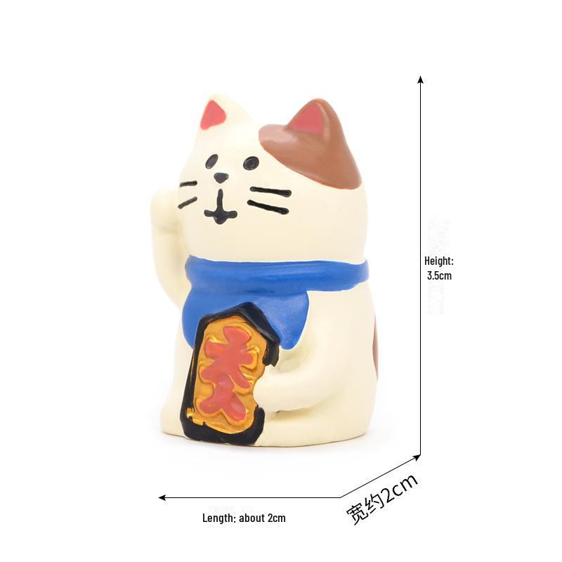 

Японская счастливая кошка миниатюра из смолы: Декор рабочего стола в стиле храма Сётику