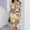 Fashion Women's Clothing Loose O-neck Dress Party Loose 3D Digital Printing