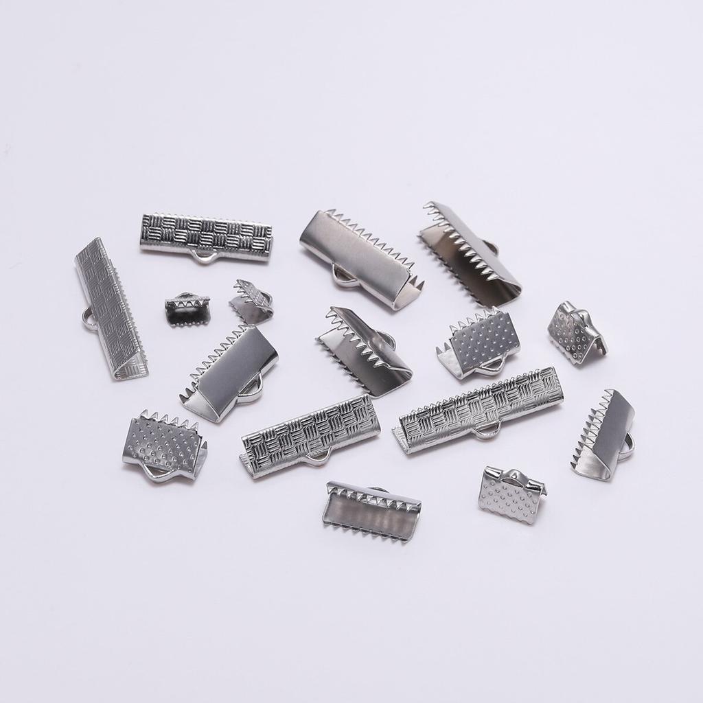 Edelstahl-Crimp-Endperlen, Schnallenspitzen, Verschlussschnur, flache Abdeckungsverschlüsse für die Schmuckherstellung, DIY-Armbandverbinder