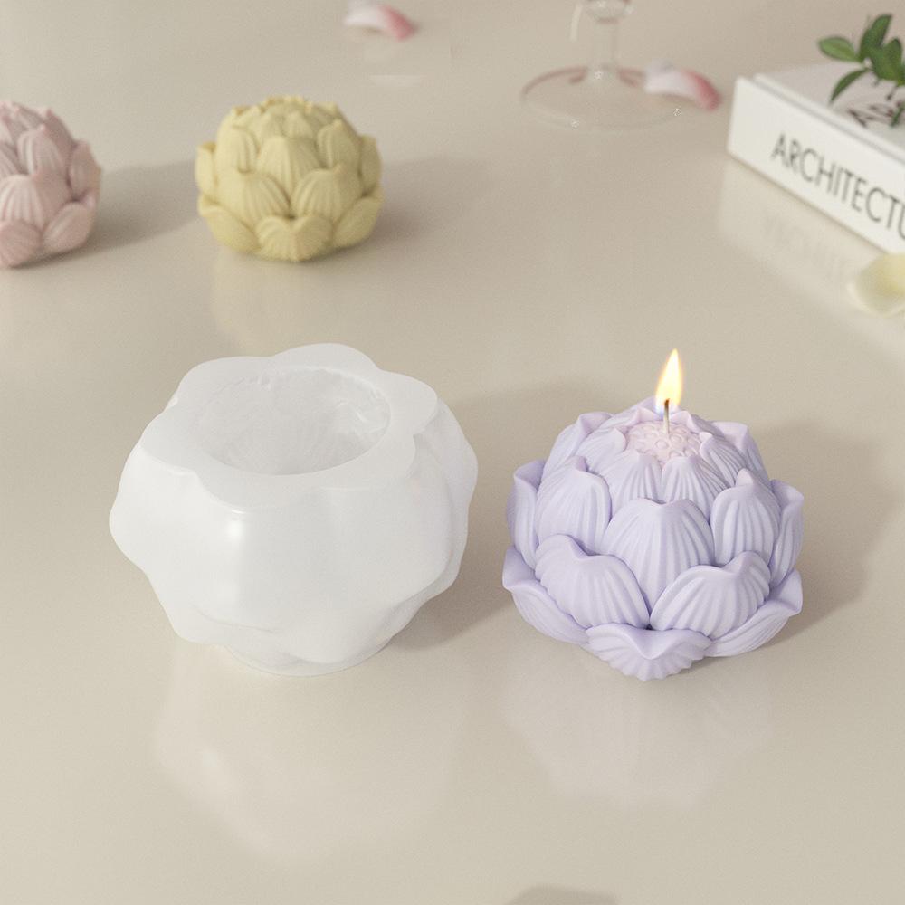 Matriță Silicon Lumânare Floare de Lotus DIY Gips Aromaterapie Săpun Handmade Matriță Adeziv Picurător Matriță Silicon Tort Fondant