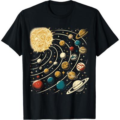 Solar System Planets Girls Boys Astronomy Space T-Shirt