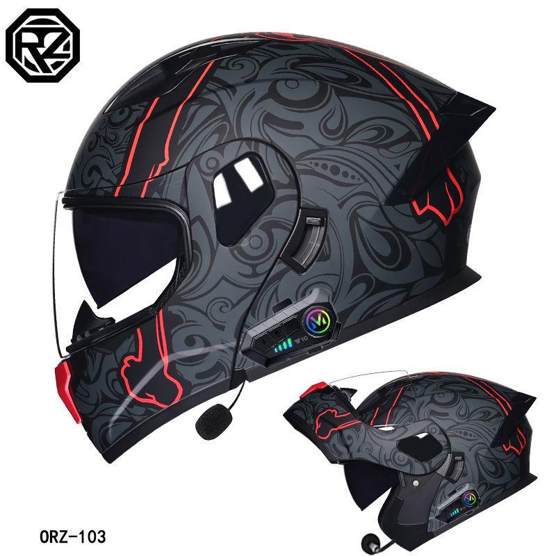 3C Certified small helmet body motorcycle open-face helmet with dual visors, suitable for men and women, with Bluetooth, full-face and half-face