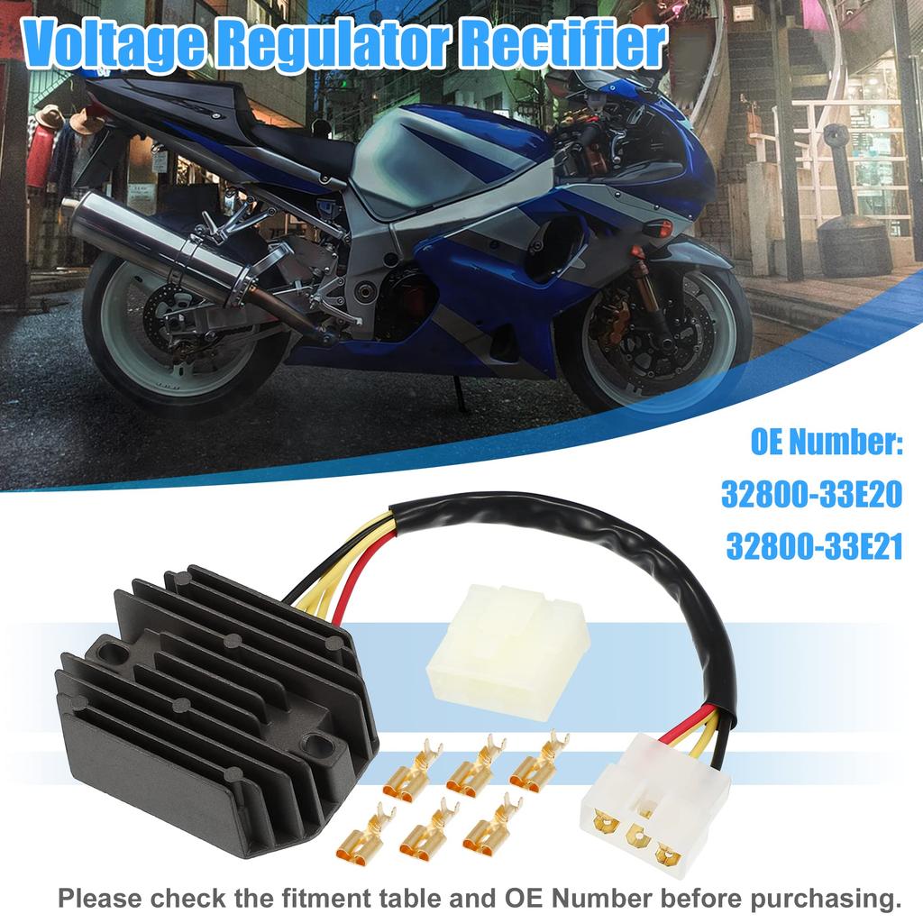 uxcell Voltage Regulator Rectifier Replacement, Compatible with 32800-33E20, 32800-33E21, SUZUKI, GSXR1000, Compatible with 2001-2004