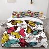 Butterfly Duvet Cover Set 3D Galaxy Purple Butterfly Floral Printed Bedding Set Fantasy Theme King Size Comforter Cover For Girl