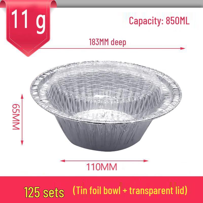 Disposable Aluminum Foil Rice Bowl Set with Lids