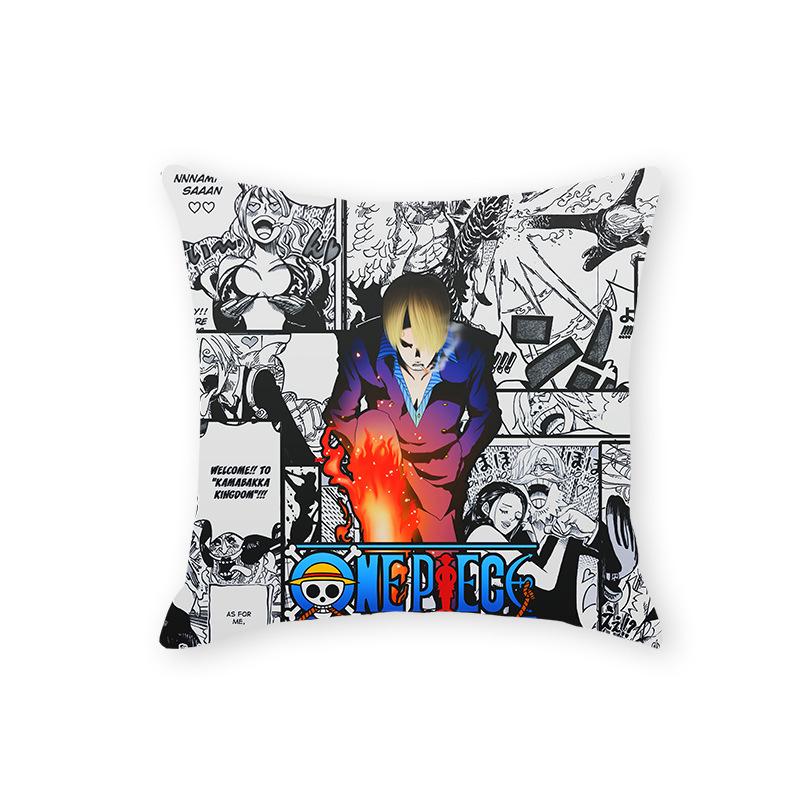 One Piece Anime Plush Pillow - Soft Cartoon Cushion for Sofa or Living Room