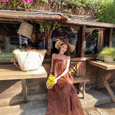 French Suspender Lace Pendulum Dress Women's Gentle Wind Vacation Thin Cake Dress