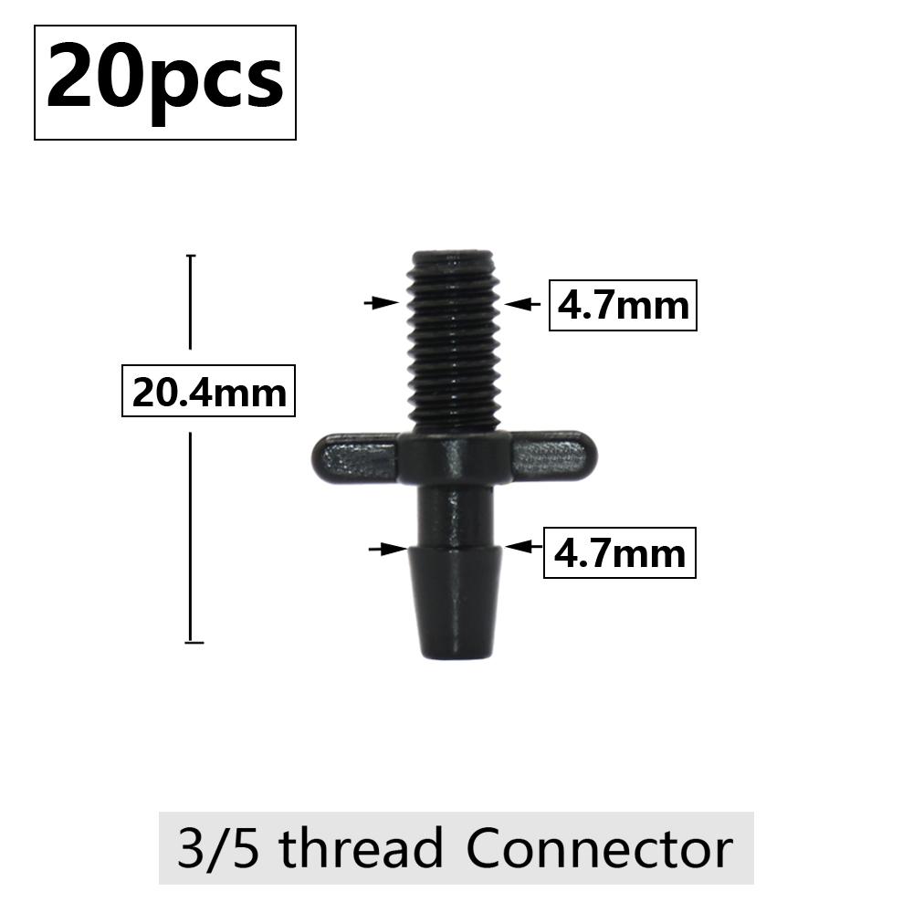 20pcs 3mm 4mm Garden Hose Barb Connector Drip Irrigation 1/4'' & 1/8'' Tube Hose Fitting Tees Cross Eng Plug Barb Accessories