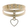 Harajuku Soft Girl Heart Pendant Choker, Black PU Leather Short Clavicle Necklace