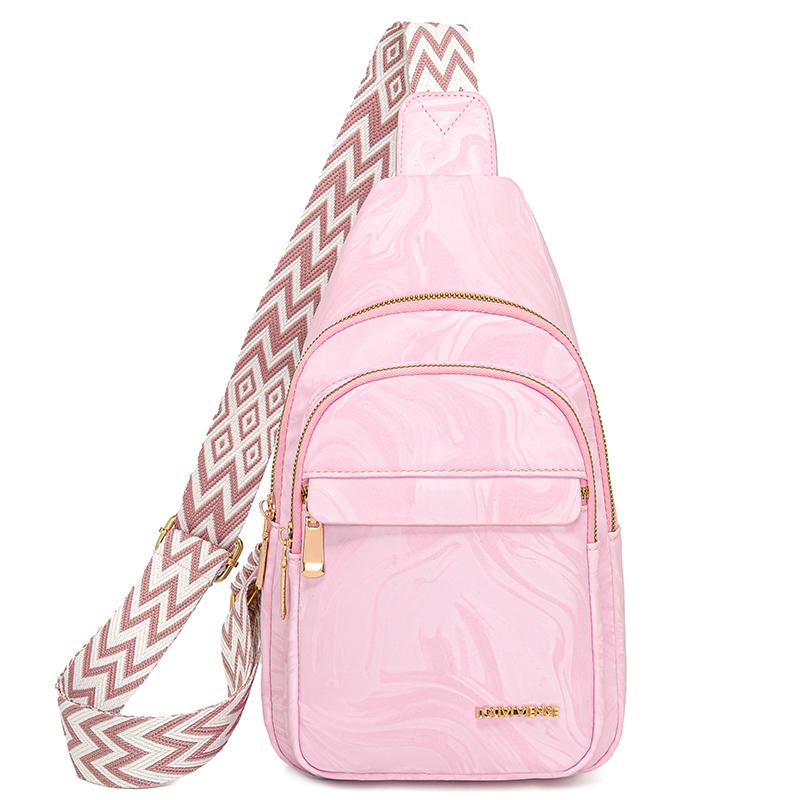 

Chest Bag Women s Lightweight Multi-compartment Crossbody Bag Vintage Shoulder Bag рожевий