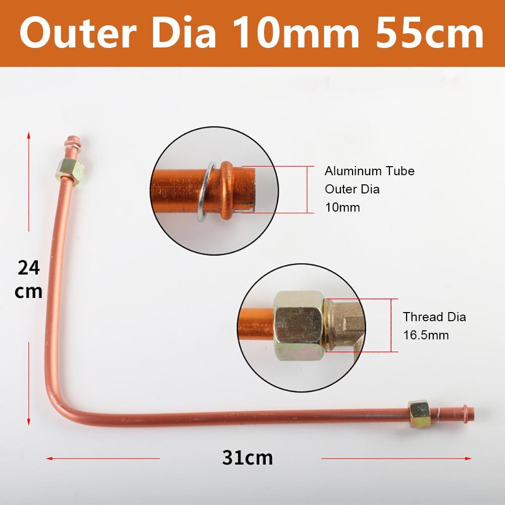 1Pcs 10*450mm 10*550mm Air Compressor Exhaust Tube G3/8" Hex Nut Aluminum Connecting Pipe Air Line Hose