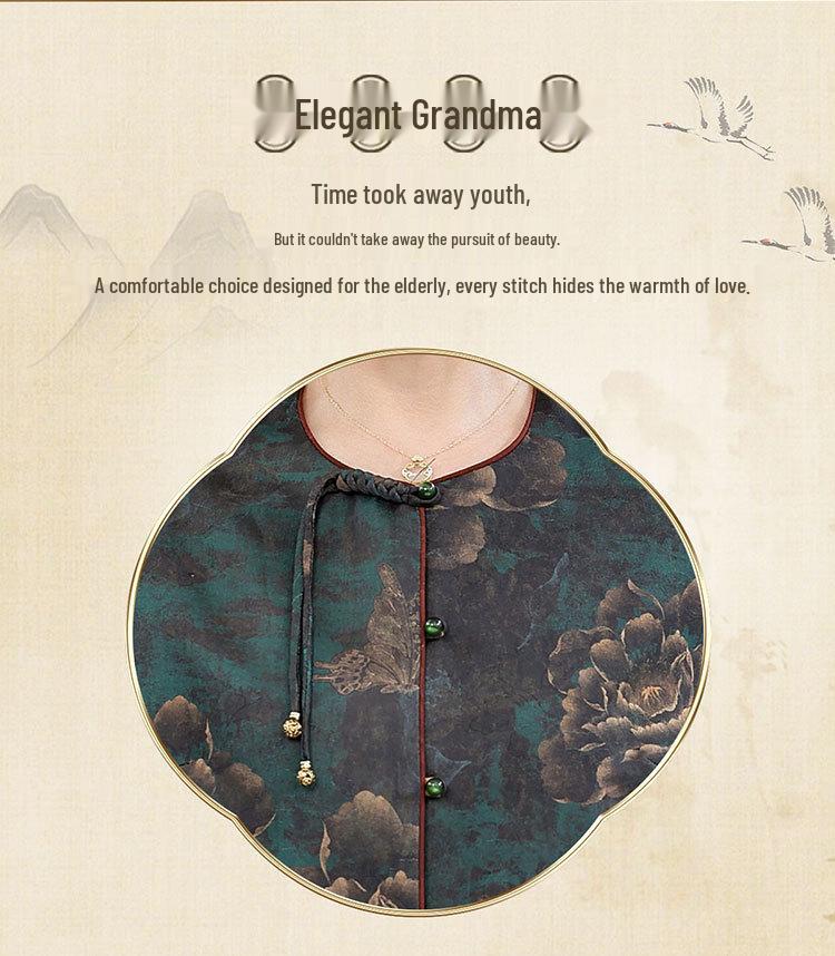 Spring & Autumn Chinese Style Jacket for Middle-Aged Women: Lightweight, Trendy Suit Top for Moms & Grandmas