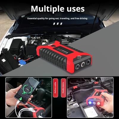 Multifunkční startér na autobaterii s LED svítilnou Snadno použitelný 12V přenosný napájecí zdroj Battery Booster Jump Box