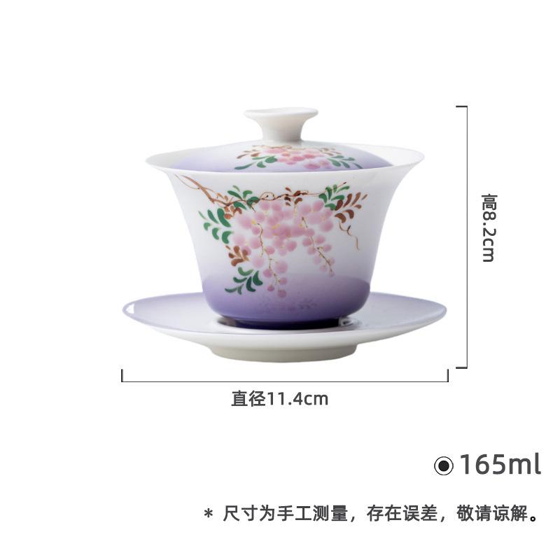 Handbemaltes Lila Glyzinien Spitzen Serie Tee Set Kollektion Kung Fu Teekanne Deckel Schale Ständer Tasse Kanne Lagerung Tee Waschschale Teezubehör