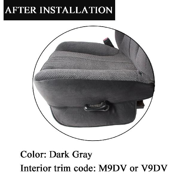 NLQR Cloth Front Driver Bottom Replacement Seat Cover Dark Gray Compatible with Dodge Ram Pickup 1500 2500 3500 4500 5500 SLT Laramie ST Custom Base