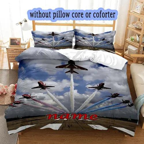 Airplane Soft Duvet Cover Soft Duvet Cover Featuring Airplane Patern Suitable for Children Kids Plus Adult Peoples Soft Comfortable Plus Breathable