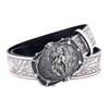 American Western Denim Vintage Carved Buckle Belt Men And Women Animal Pattern Belt Men'S Personality Ethnic Style