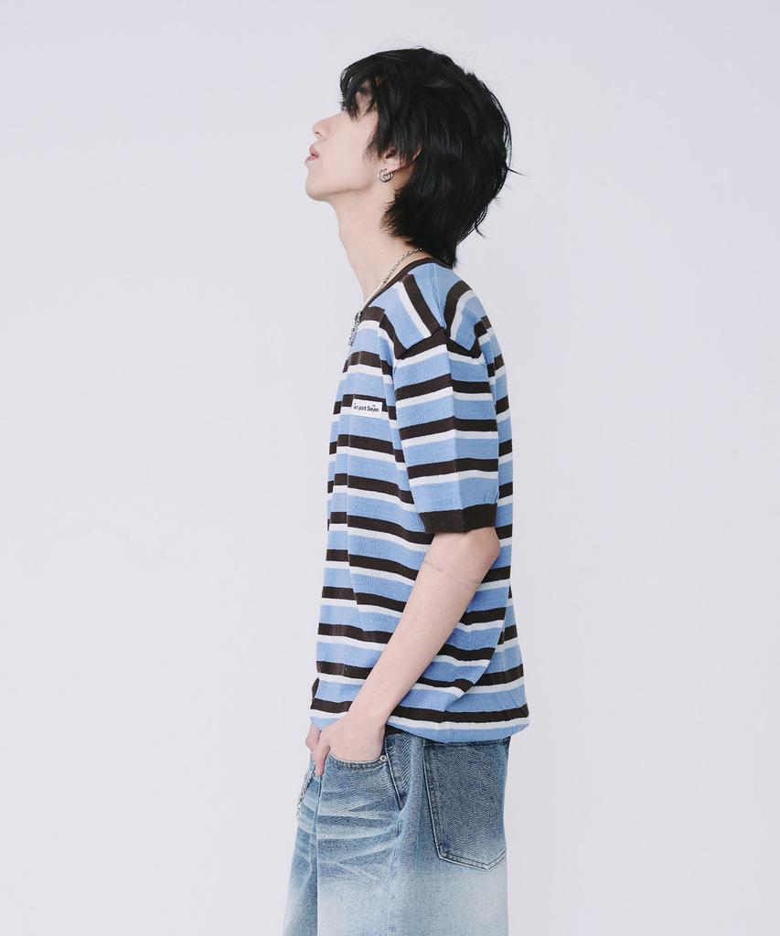 TEN PAST SEVEN Multi-Stripe Round Knit (2 Colors)