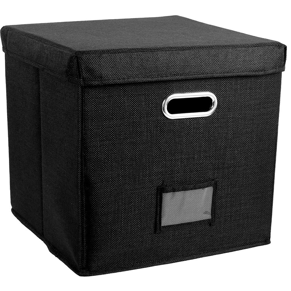 

Складной ящик для хранения виниловых пластинок Портативный многофункциональный органайзер с крышкой для 12-дюймовых альбомов Ящик для пластинок Хранение LP-альбомов чёрный