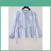 Soft Satin Cotton Blouse With 3d Pattern And Pleated Design For Casual Women