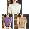 Womens Short Sleeve T Shirt With Polyester Blend Fabric For Casual Wear
