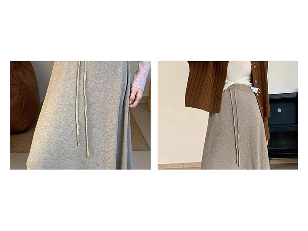Tmall Quality Maternity Cashmere Knitted Autumn Skirt - Adjustable, Warm, and Comfortable