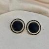 French Elegance, High-end Pearl Flash Diamond Stud Earrings, Personalized Design, Round Earrings, Temperament, Versatile Earrings.
