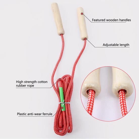 Jumping Rope Wood Handle Adjustable Strong Flax Weaving Long Rope Fat Burning Professional Adult And Children Fitness Exercise