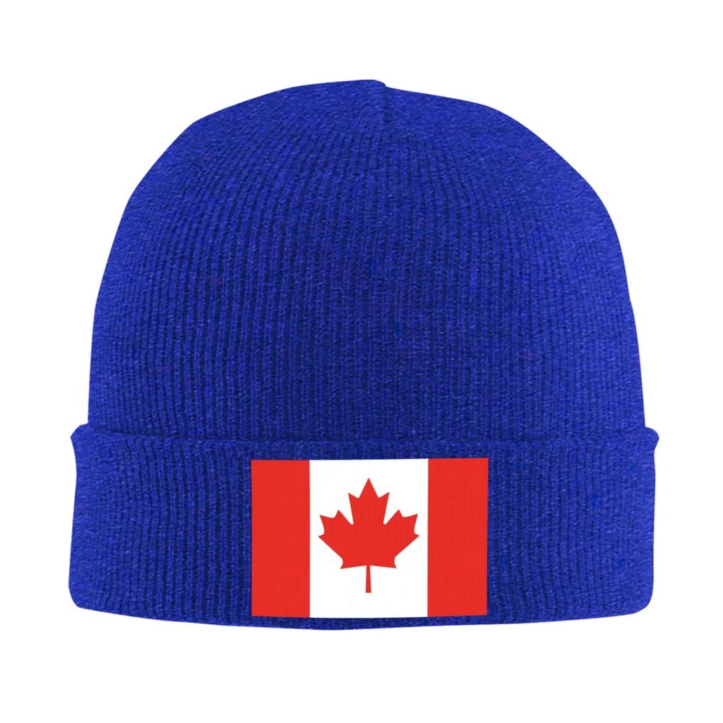 Custom Emblem of Canada Eagle Bonnet Hats Hip Hop Knit Hat for Women Unisex Warm Winter Canada Patriotic Skullies Adjustable Hat
