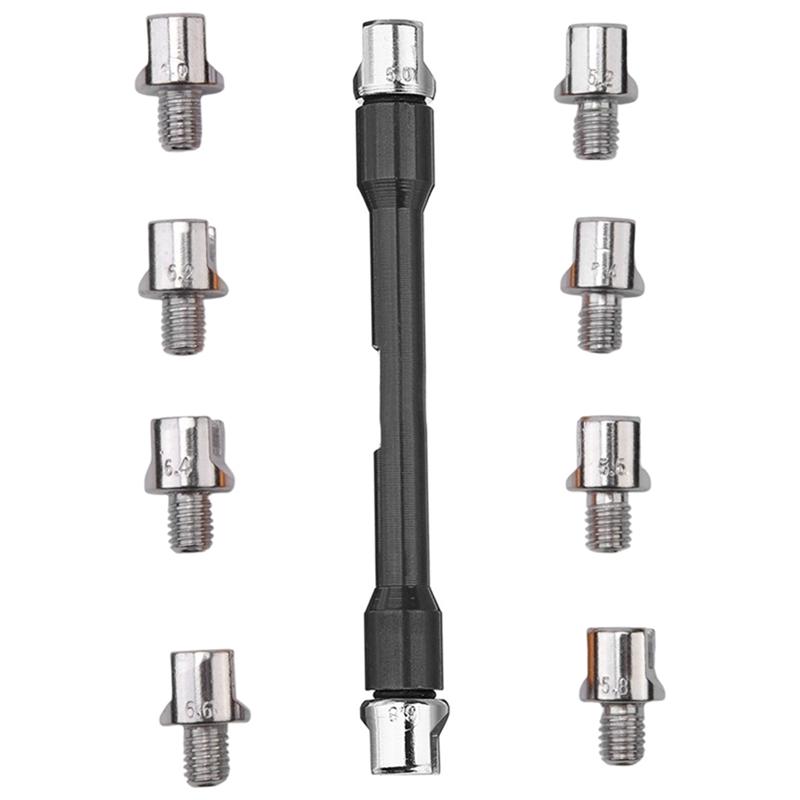 ABLZ-Motorcycle Handle Spoke Wrench 93Mm/3.7In CNC Spanner Set 5.0-6.8 Length For Most Motorbike Tire Repair Wrench