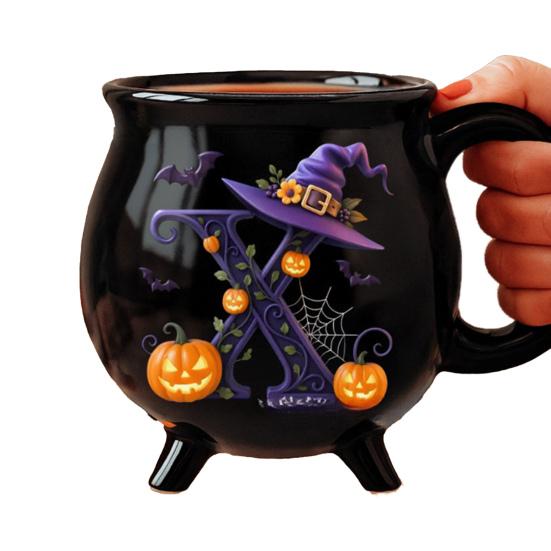 Yousheng 12oz Witch Cauldron Mug Personalized Halloween Coffee Mug Ceramic Witches Brew Tea Cup Halloween Birthday Gift for Women Besties Family