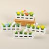 1Pcs Pretend Play Toy 1:12 Scale Dollhouse Simulated Flower Fence Decor Garden Lifelike Artificial Miniature Potted Plants