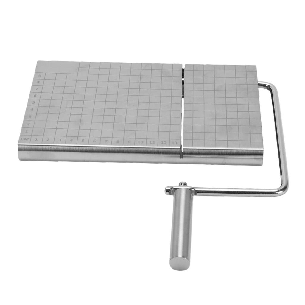 Cheese Cutter Block Stainless Steel Metal Slicing Tool Board with 6 Replacement Wires Scale for Butter Handmade Soap
