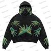 Amerikan Punk Kurukafa 3D Baskılı Kısa Kapüşonlu Sweatshirt Bol Kesim Erkek Kadın Sokak Giyimi