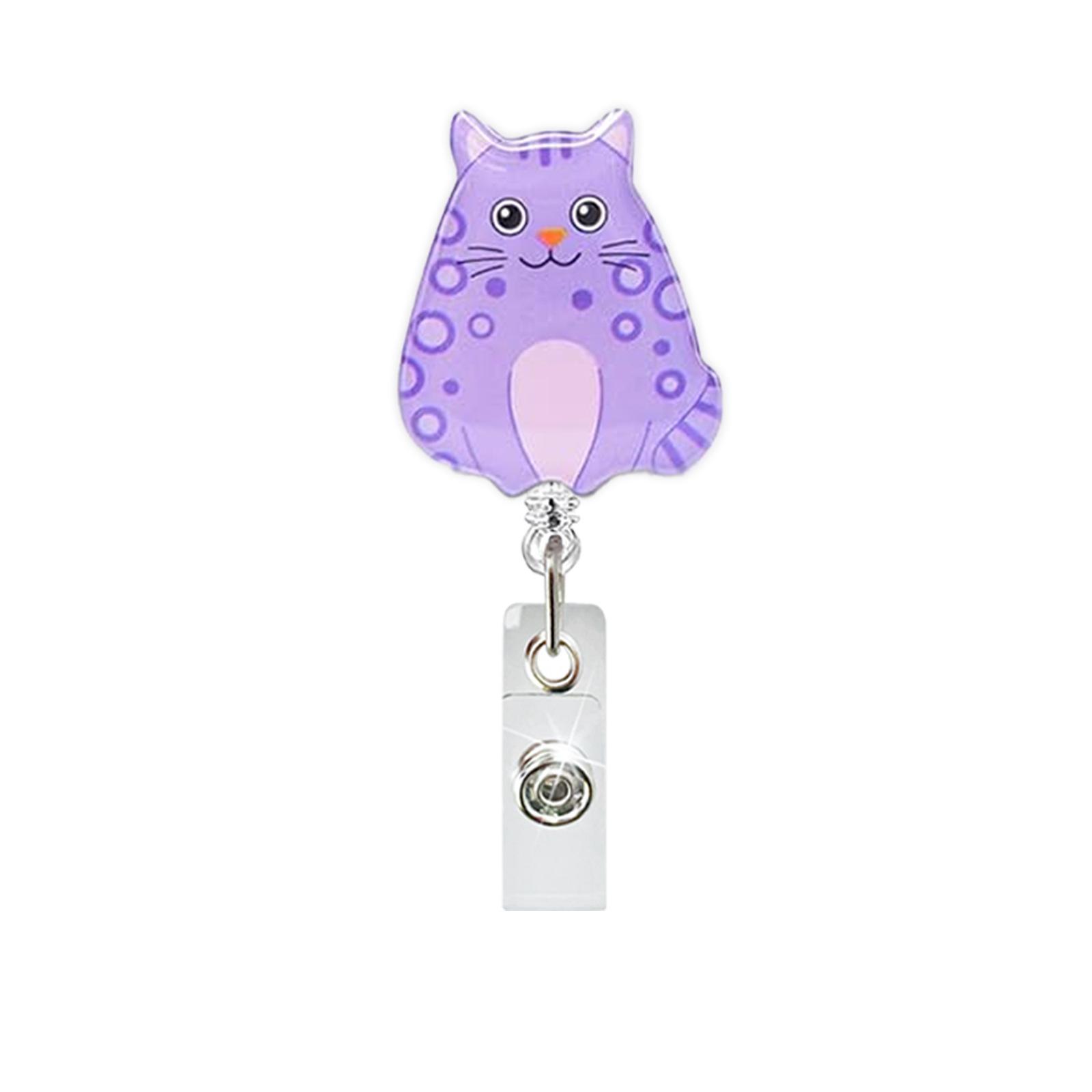 

Retractable Badge Holder Charming Acrylic Badge Holder Cute Id Badge Reel Vibrant For Doctor Exhibition Hospital