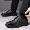 Leather Shoes Men's Business Formal Shoes Trendy Casual Men's Shoes Soft Sole Lace-up Non-slip and Wear-resistant Dad Shoes