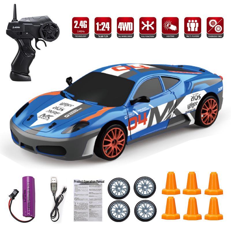 1:24 High-Speed RC Drift Car AE86 - Rechargeable Electric Four-Wheel Drive Toy for Kids