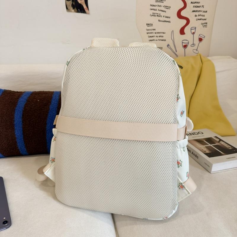 High Value Small Fresh Floral Girl Student Backpacks College Style Large Capacity Nylon Schoolbag College Students Teenagers Going Out Travel Rucksack