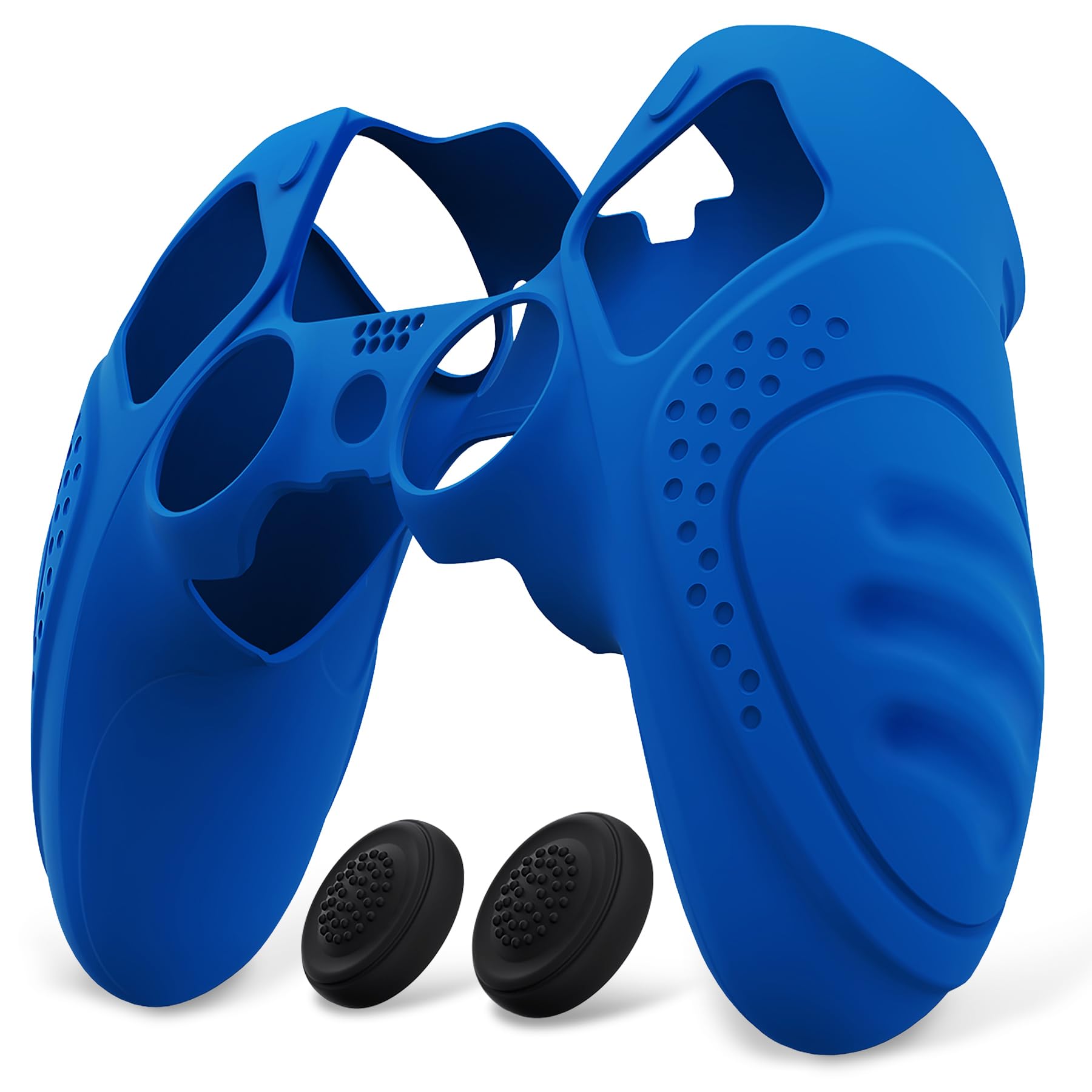 

PlayVital PS5 Edge Controller Silicone Cover Soft Rubber Protector Skin for PS5 Edge Wireless Controller with Thumb Grip Caps Edition Non-Slip Case, синій