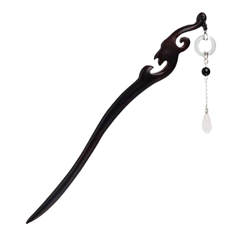 Women's Wooden Hairpin - Ancient Style Updo, Simple Hanfu Headdress, Modern Daily Hair Clip.