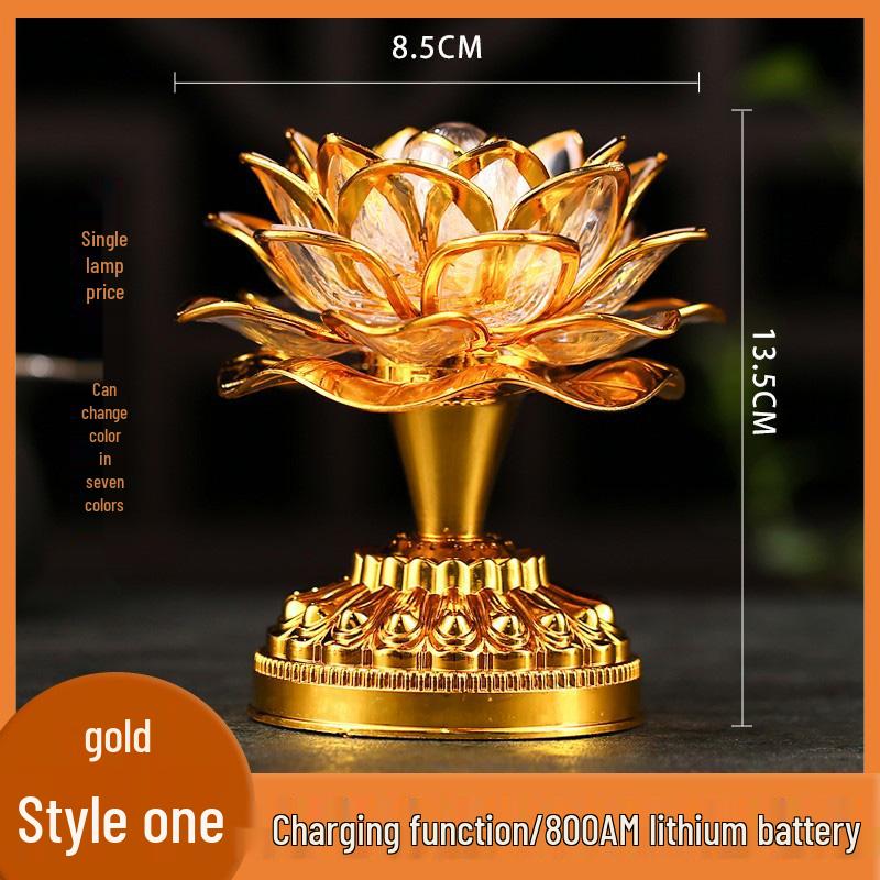 2025 Lotus Bodhisattva Buddha Offering LED Lamp: Colorful, Everlasting Household Decor