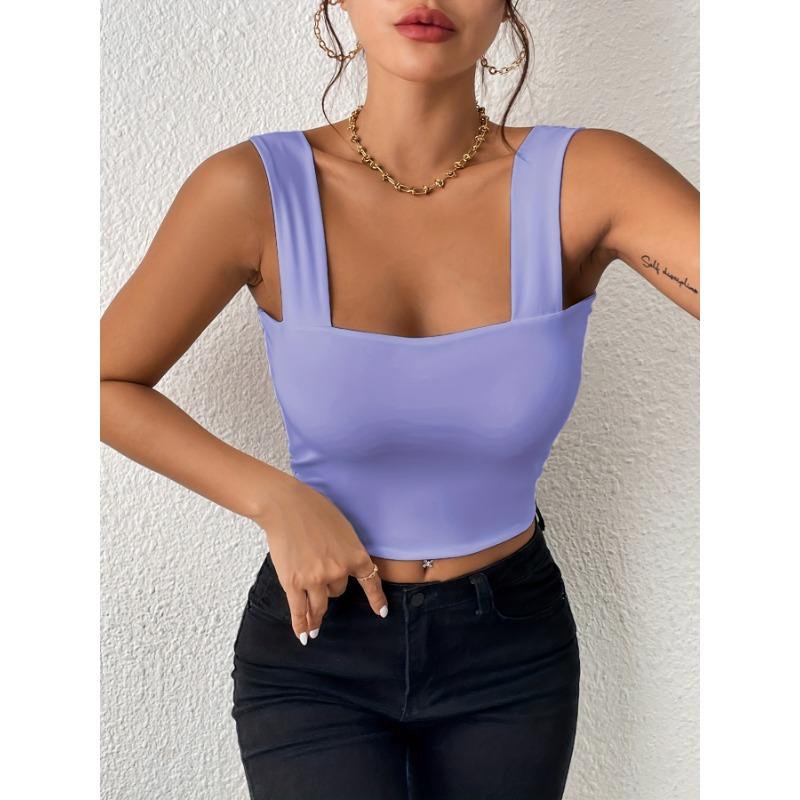 Summer New Women's Camisole Sexy Slim Hot Girl Wide Shoulder Strap Sleeveless Top