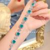 Women's Luxury Muzo Green Bracelet Cotton Glass Body High Carbon Diamond Gemstone Party Dress Jewelry