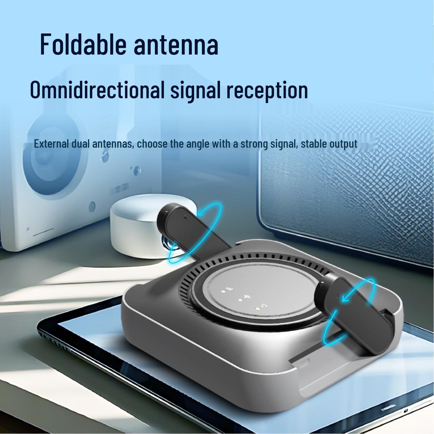 

Portable WiFi6 Cross-border Router with Industrial Gigabit Ports for Home, Car, Mountains, Rural, and Construction Sites чорний