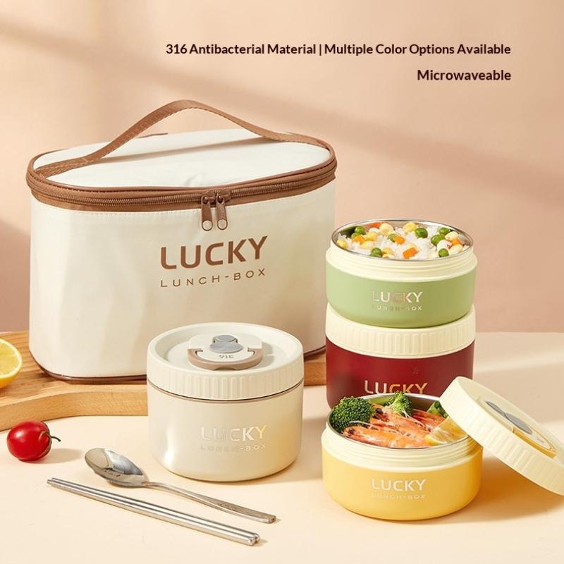 Portable Sealed Thermal Lunch Box For Kids Stackable Microwave 304 Stainless Steel Bento Box Insulated Food Container