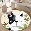 1pc Bulldog Leaves Office Round Area Rug, Indoor Mat Suitable ForOffice, Under Office Chairs Bedroom Living Room Home Decor, Room Deco, D071