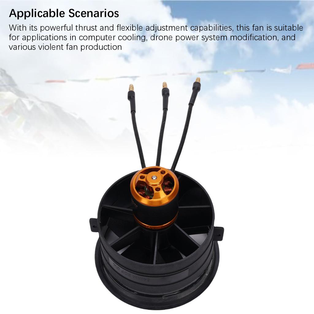 Violent Turbine Fan 64mm 3200KV Brushless Motor 5 Vane Fan with Control Board for Computer Cooling and Modification Use
